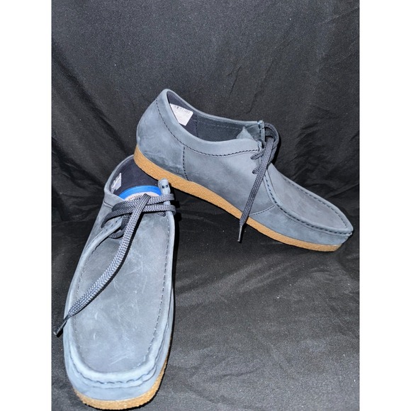 Clarks Wallabee Boots Mens Blue Suede Lace Up Comfort Shoes